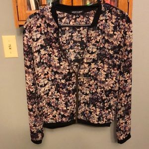 Lightweight floral zip-up